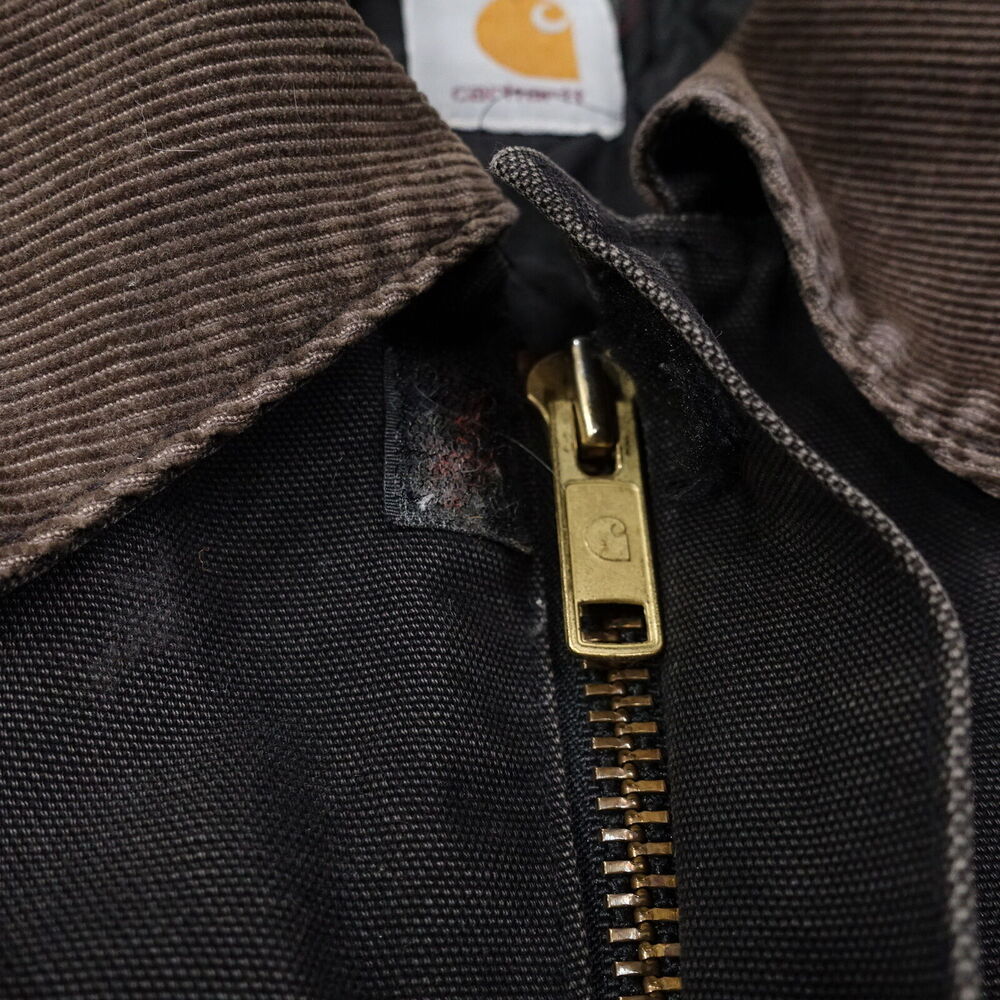 VINTAGE CARHARTT C26 BLK FULL ZIP QUILT‎ LINED DUCK CANVAS JACKET SIZE XL - Picture 7 of 12